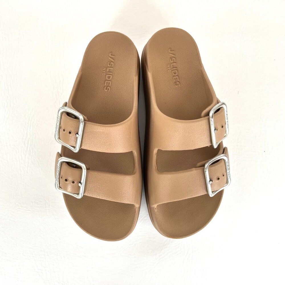 J/SLIDES EVA Platform Sandals Rubber Slides Simply B Dual-buckle Slip On Shoes 6